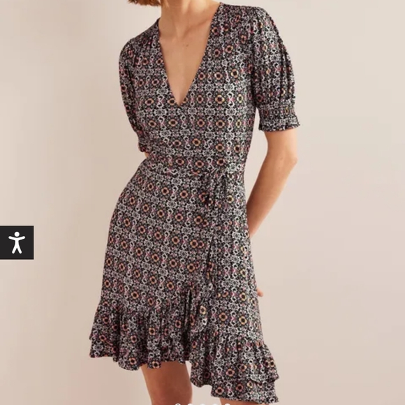 Boden Dresses & Skirts - Ruffle Wrap Mini Jersey Dress